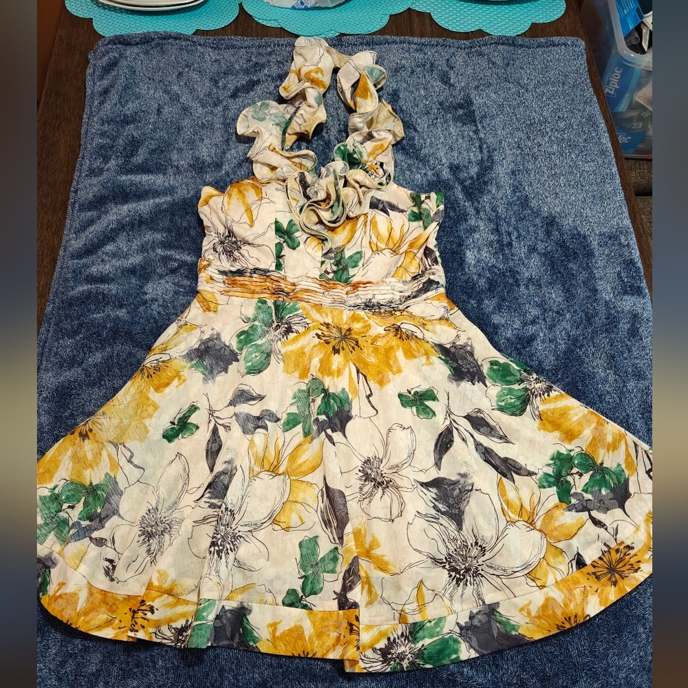 Marineblu Floral Dress with Blue and Green Hues